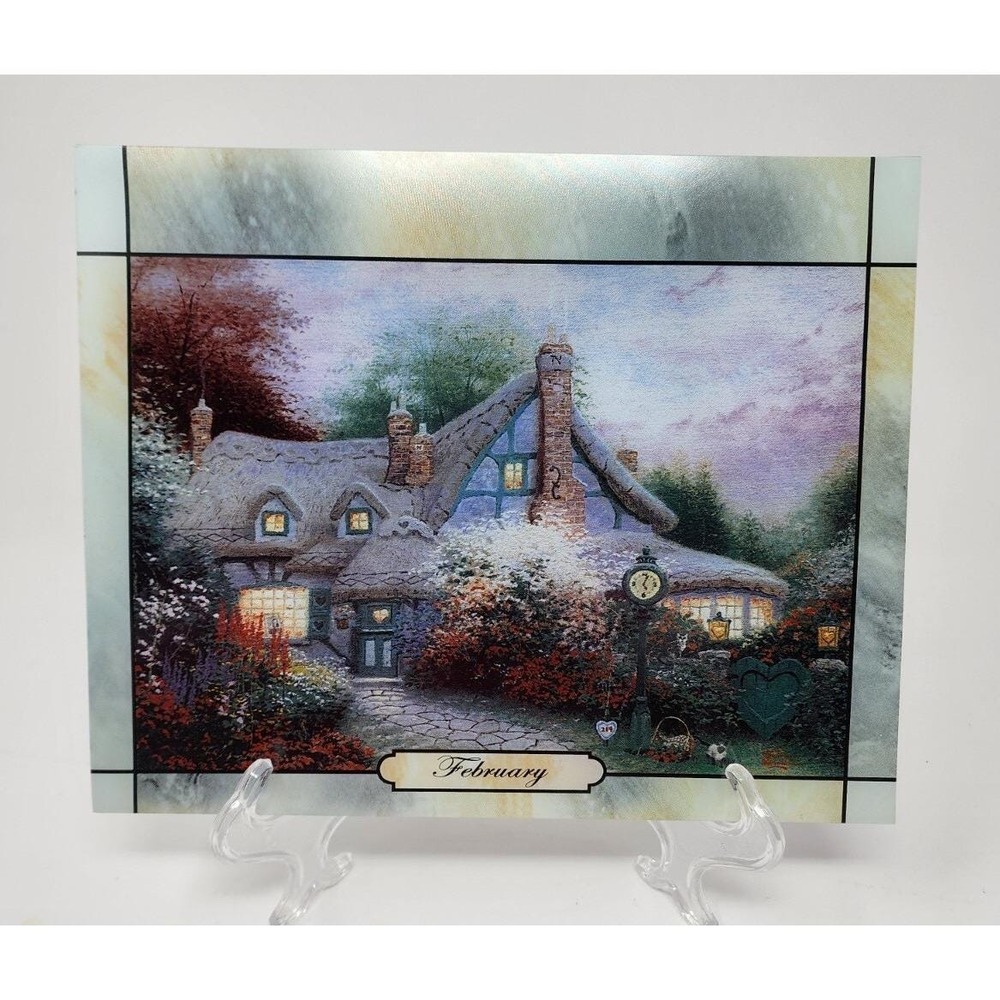 2006 Thomas Kinkade Seasons of Light Stained Glass Calendar Collection FEBRUARY